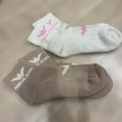 ARMANI JEANS リブ編みソックス 2足セット23-26cm