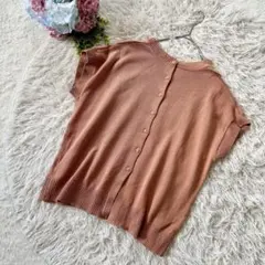 美品✨【OPAQUE.CLIP】バックボタン ニット M テラコッタ 通勤 上品のサムネイル