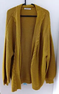 最終価格！3/31まで　しまむら　KHALITA マスタード カーディガン