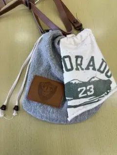 ドローストリングバッグ グレー