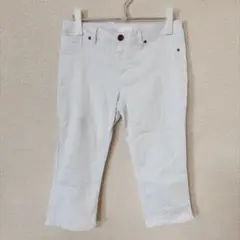 エイティーントゥエンティトゥー パンツ クロップド 無地 白 綿 デイリー