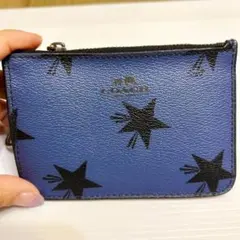 COACH 青色 星柄 コインケース