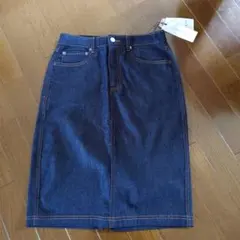 ELKEX ダークブルー デニムタイトスカート 新品