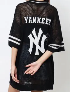 【MLB】New York Yankees メッシュポロシャツ　ブラックのサムネイル