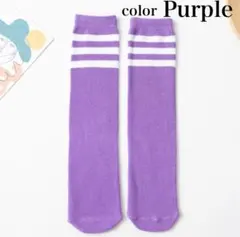 ボーダー キッズ ソックス 紫 パープル ライン 靴下 くつした 子供　お洒落