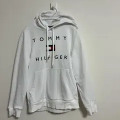 TOMMY HILFIGER ホワイト フード付きトレーナー　Mサイズ