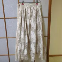 fifthアイボリー レース フレアスカート
