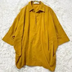 セシルマクビー ブラウス ゆるシルエット 七分袖 マスタード M ゆったり　上品