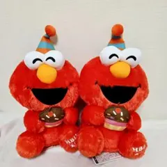 新品2体セット　セサミストリート　バースデーエルモBIGぬいぐるみ　まとめ売り