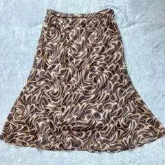 レリアン フレア スカート 波模様 茶 ジオメトリック 幾何学 ラップ フレアのサムネイル