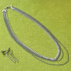 ❤️2点セット❤️ 5連ネックレス＆イヤリングセット