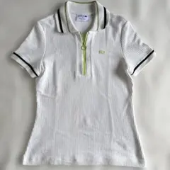 LACOSTE ワッフルピケ ハーフジップポロシャツ ホワイト 40のサムネイル