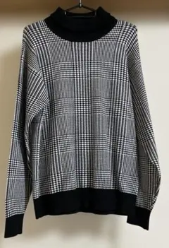 GU チェック柄 タートルネックニット メンズSサイズ