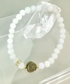 140アラシャン瑪瑙　薔薇×翡翠　天然石ブレスレット