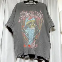 希少　METALLICA バンT スカル　墨黒グレー　ヴィンテージ　黒　グレー