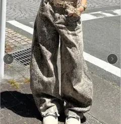 CRAMMY ダメージレオパードパンツ