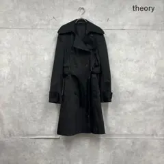 Theory ブラック トレンチコート ベルト付 通勤 就活用 N1562