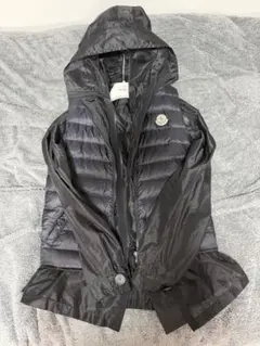 極美品MONCLERオーガンジーシャツ ブラックキルティングベスト リバーシブル