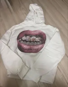 パーカー　ホワイト　裏起毛　Mサイズ