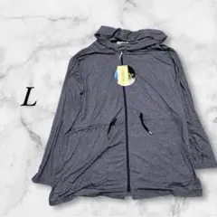【未使用品】ラッシュガード　L ネイビー　UVパーカー紫外線 日焼防止 フード