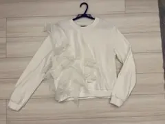 Mbeauteフリルカットソー　トップス　ホワイト