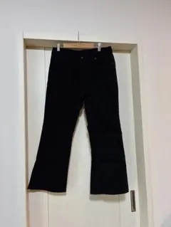 GU XLサイズ ブラック フレアデニム ブーツカットパンツ
