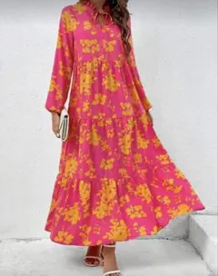 完売商品　花柄マキシドレス