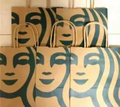 匿名発送★スターバックス　スタバ　紙袋 ショップ袋　5枚　新品、未使用