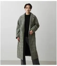 AZUL チェック柄ロングコート M