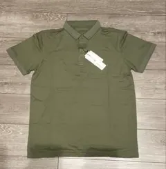 [新品未使用品]メンズポロシャツ 半袖無字 オシャレ オリーブグリーンMサイズ