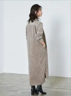 コーデュロイシャツワンピース