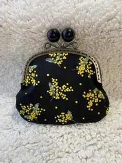 がま口　お財布　カードケース　ポーチ　ハンドメイド❤️黄色
