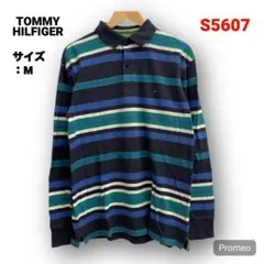 【即購入OK】TOMMY HILFIGER 長袖ポロシャツ サイズM ボーダー