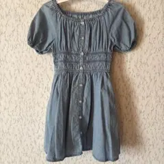GU デニムブルー 半袖ワンピース