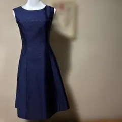 STRAWBERRY-FIELDS Aラインワンピ　パープルネイビー サイズ2