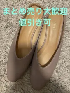 しまむら 2PINK ViViコラボ フラットミュールパンプス L 木目ヒールのサムネイル