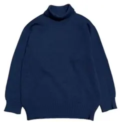ギャルソン オム タートルネック ハイネック ウール ニット セーター ネイビー