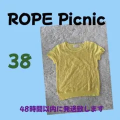 ロペピクニック　カットソー 半袖 ラウンドネック 花柄 総レース サイズ38