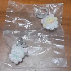 【未使用品】プリン＆ポチャッコ ふわふわスノー めじるしアクセサリー2個セット