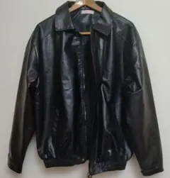 ライダースジャケット フェイクレザー ジップアップ ブルゾン ブラック 黒