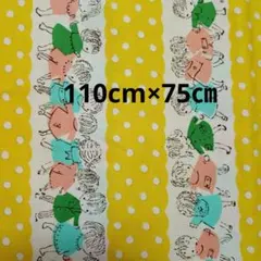 ★レア★子供柄 とドットのボーダー柄 キルトゲイト　仲良しお友達　110×75