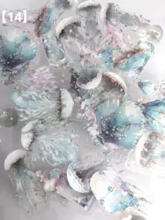 14】コラージュ素材　PETシール　ステッカー　40枚くらげ　クラゲ