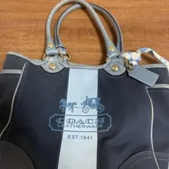 COACH トートバッグ ネイビー/ライトブルー