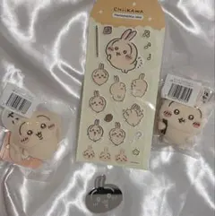 うさぎだらけくじ E賞 おかおミラーステッカー　うさぎ　マシュマロステッカー