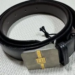 dunhill ダンヒル ベルト レザー ロゴバックル シルバー ゴールド 黒