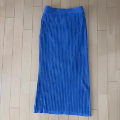 LOWRYS FARM ブルー リブニットロングスカート　タイトスカート　春夏のサムネイル