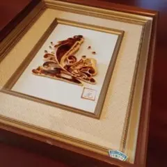 長崎べっ甲工芸品 本鼈甲 魚 額装 アート