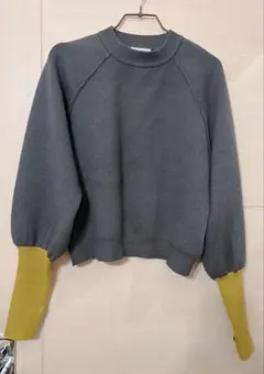 アベイル Denifits バルーンスリーブ 配色ニットセーター