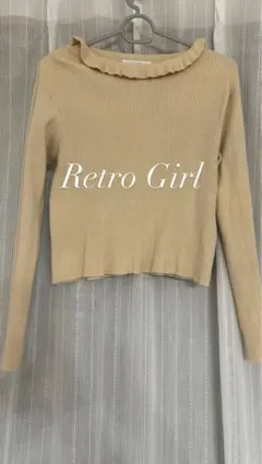 ⭐︎Retro Girl ⭐︎ベージュ フリル付き長袖トップス