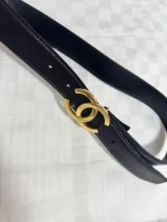CHANEL ベージュ ダブルCロゴ ベルト 69 - メルカリ